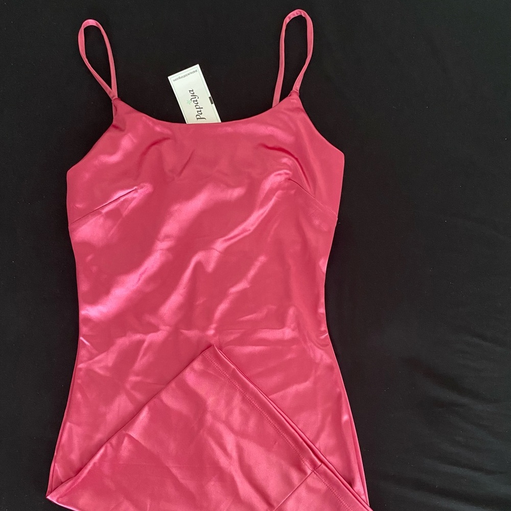 Fuchsia Satin Dress